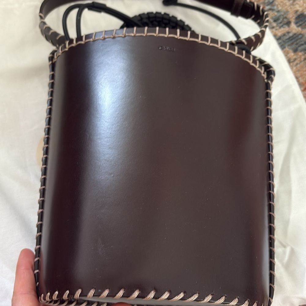 EUC Chloe Louella Bucket Bag in Ebony Brown Large Size - Picture 5 of 13